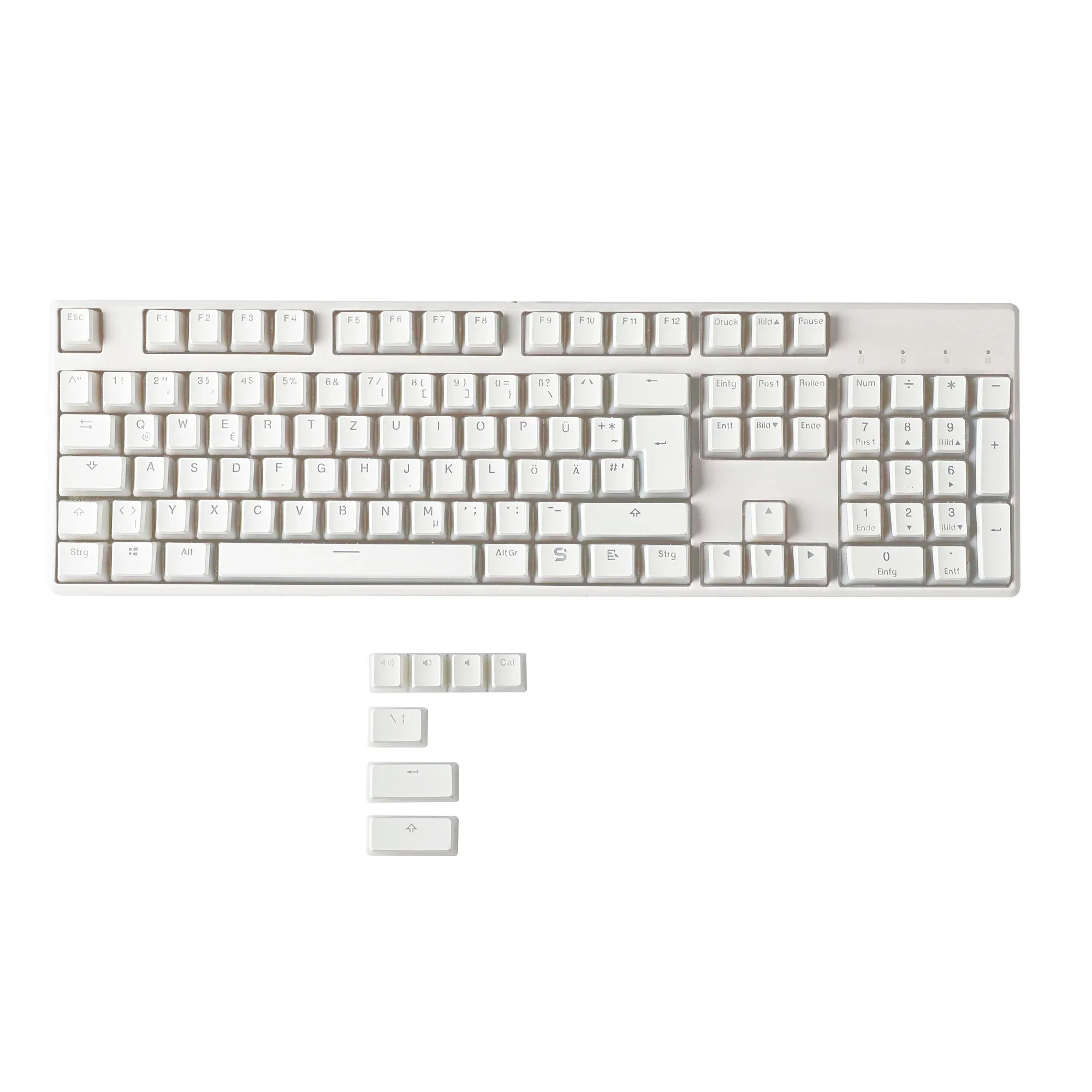 YMDK Touches de Clavier Pudding PBT Double-Shot - ISO Allemand (QWERTZ) - Profil OEM - Noir et Blanc - Image 6