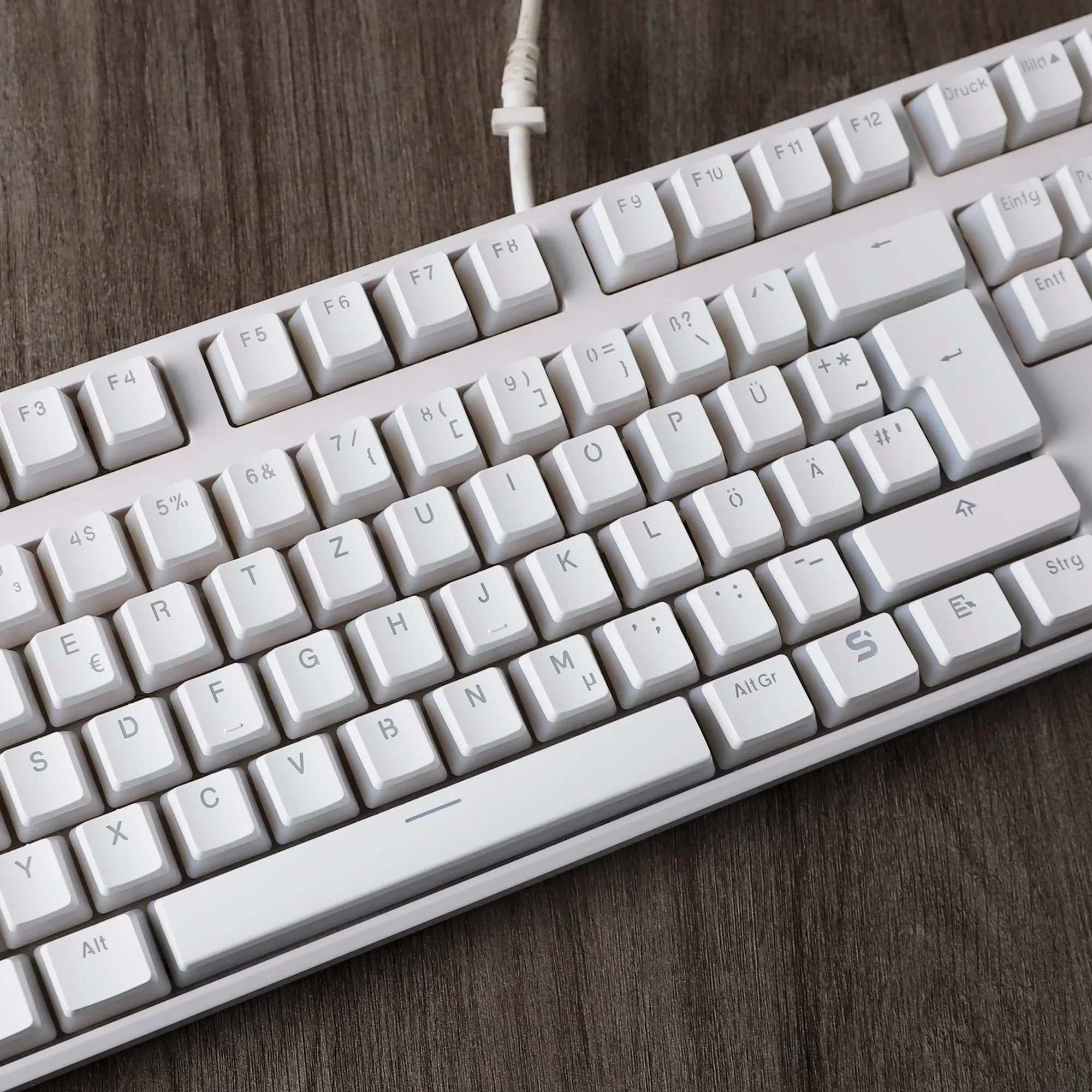 YMDK Touches de Clavier Pudding PBT Double-Shot - ISO Allemand (QWERTZ) - Profil OEM - Noir et Blanc - Image 5