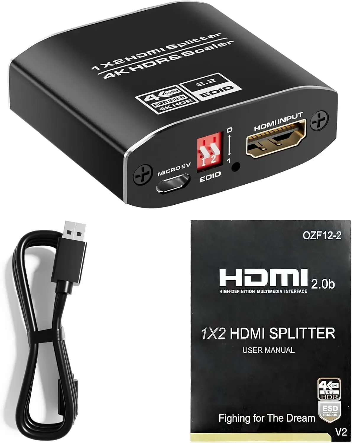 Répartiteur HDMI 4K 60Hz HDR (1 entrée 2 sorties) avec HDCP 2.2 et Gestion EDID - Image 6