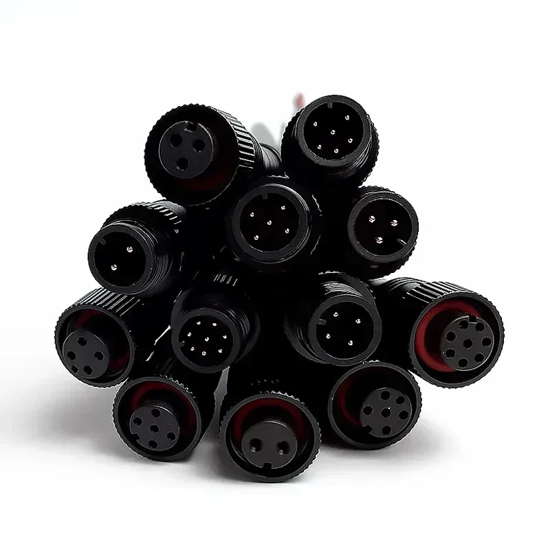 Connecteur M12 étanche IP68 à petite tête métallique (2-8 broches) - Mâle et Femelle - 20 cm - Image 2
