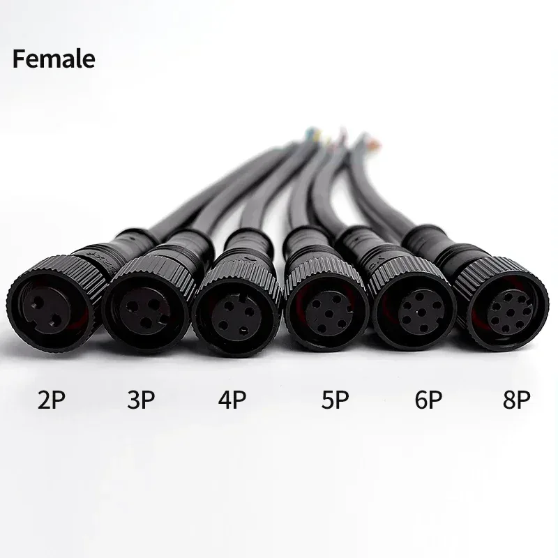 Connecteur M12 étanche IP68 à petite tête métallique (2-8 broches) - Mâle et Femelle - 20 cm - Image 3