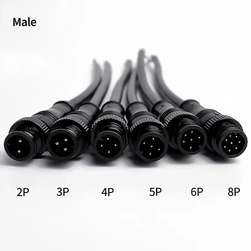 Connecteur M12 étanche IP68 à petite tête métallique (2-8 broches) - Mâle et Femelle - 20 cm - Image 4