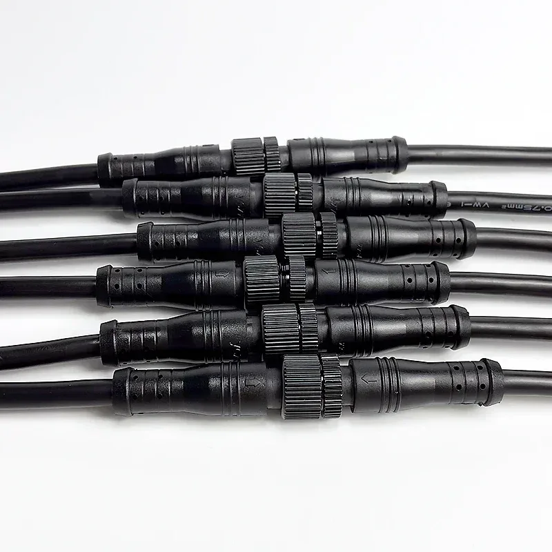 Connecteur M12 étanche IP68 à petite tête métallique (2-8 broches) - Mâle et Femelle - 20 cm - Image 5