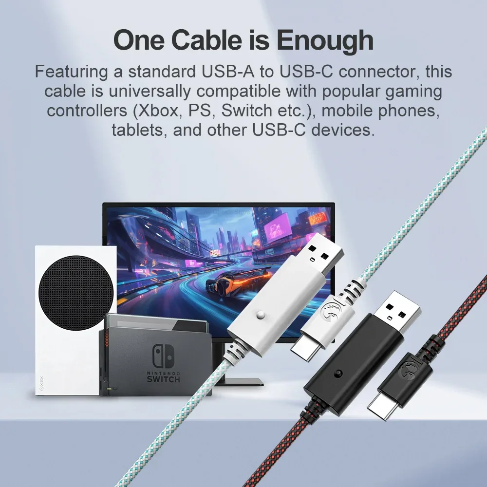 Câble GameSir en nylon tressé (3 m) pour manettes G7 Pro, G7 SE, G8, G8+, Nova Lite, X5 Lite et Kaleid Flux - Image 5