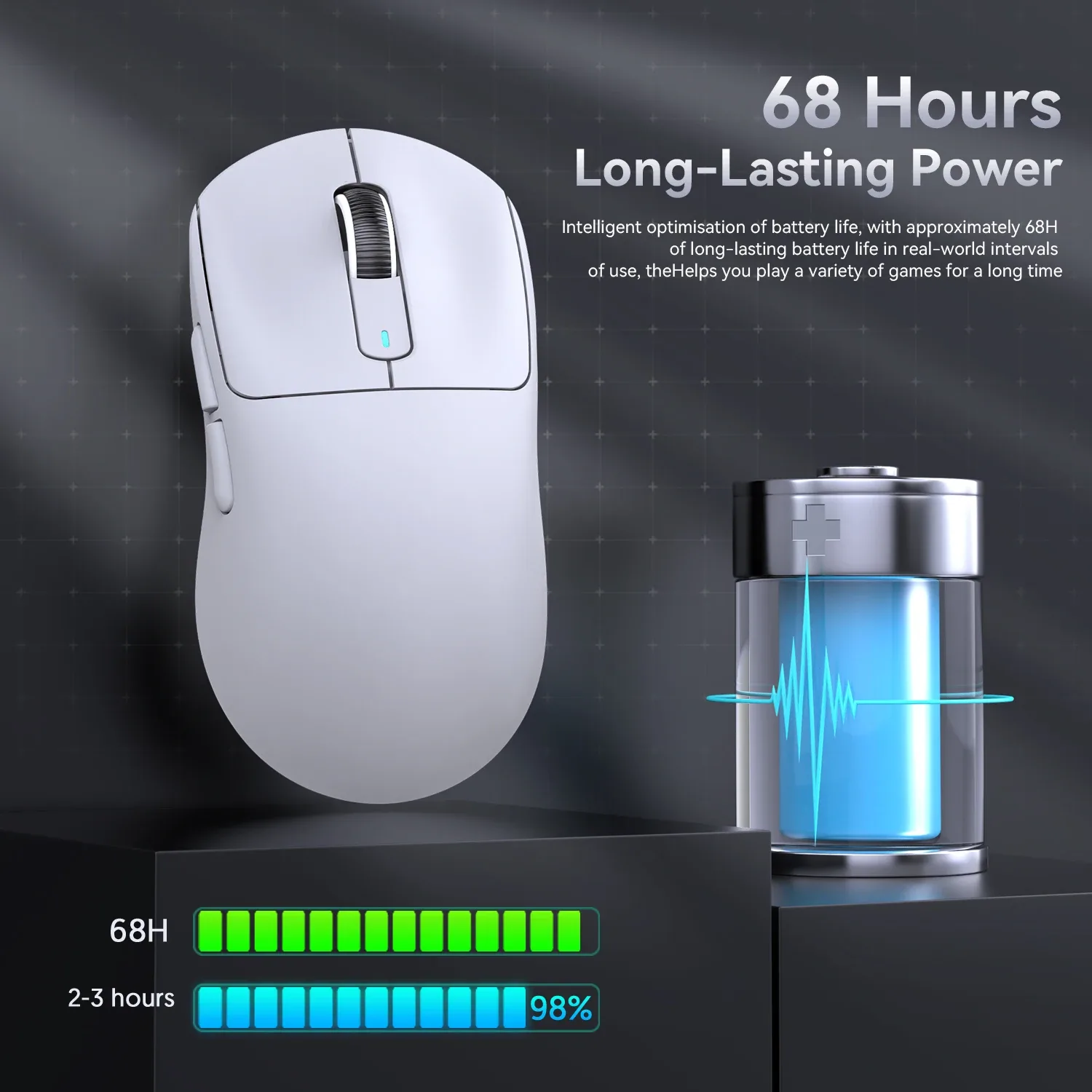 ATTACK SHARK X3/X3 Pro - Souris Gaming Sans Fil Tri-mode (Filaire/2.4GHz/BT5.2), 26K DPI, Capteur PAW3395, 4K/8K, Ultra-légère - Image 4
