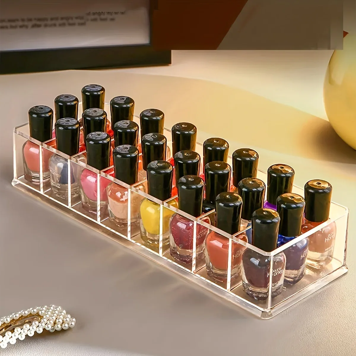 Détails du rangement cosmétique