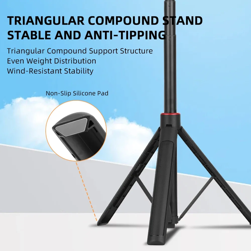 Trépied et perche à selfie extensible Flymile pour DJI Pocket 3, Action 5 Pro, Insta360 X5 et GoPro - Image 3