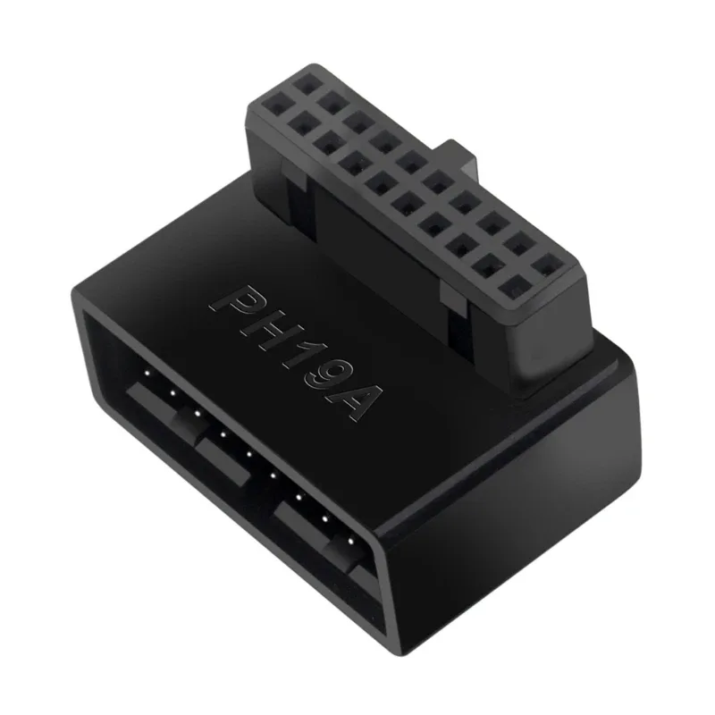 Adaptateur USB 3.0 19/20 broches coudé à 90° vers USB Type-C pour panneau avant - Image 4