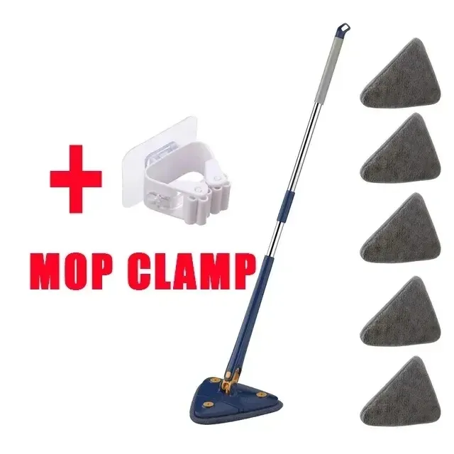 Vadrouille triangulaire rotative 360° extensible et réglable, 110 cm, pour le nettoyage de baignoires, carrelages, sols et murs 12