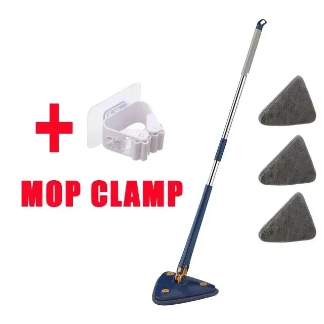 Vadrouille triangulaire rotative 360° extensible et réglable, 110 cm, pour le nettoyage de baignoires, carrelages, sols et murs 11
