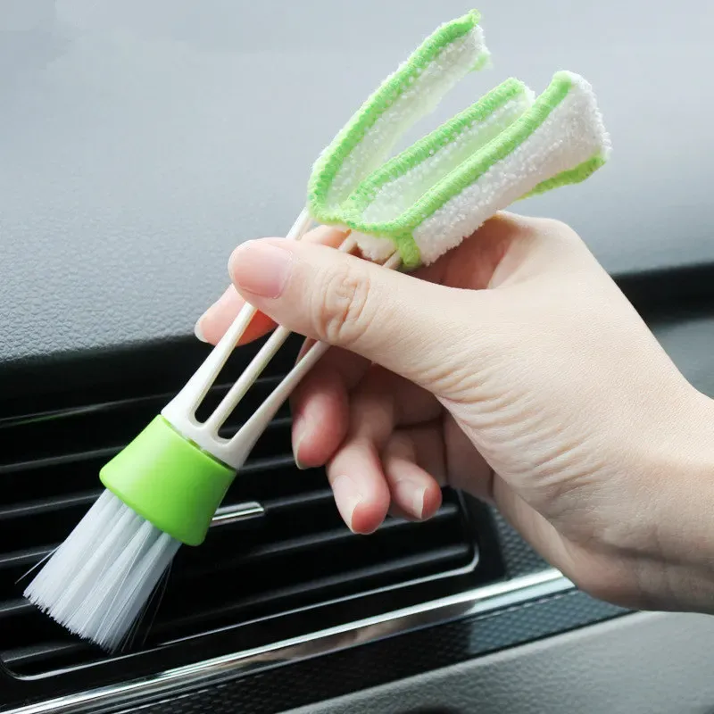 Brosse de nettoyage pour voiture, nettoyeur de grilles de ventilation et de climatisation, plumeau dépoussiérant pour stores et sorties d'air 2