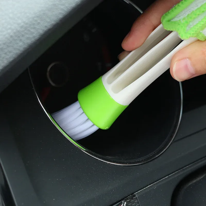 Brosse de nettoyage pour voiture, nettoyeur de grilles de ventilation et de climatisation, plumeau dépoussiérant pour stores et sorties d'air 5