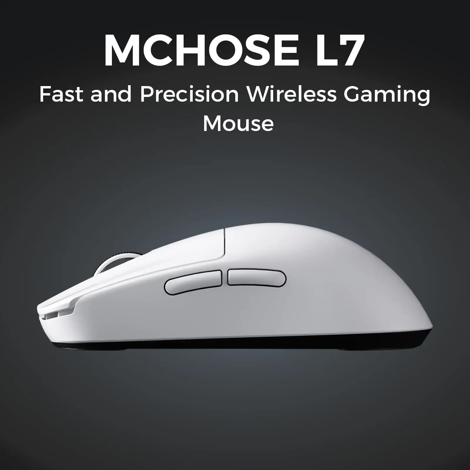 MCHOSE L7 Ultra Souris de jeu sans fil PAW3395, capteur 26K, taux de scrutation 8K, 39 g, ultra-légère, tri-mode 2.4 GHz / Bluetooth / filaire 6