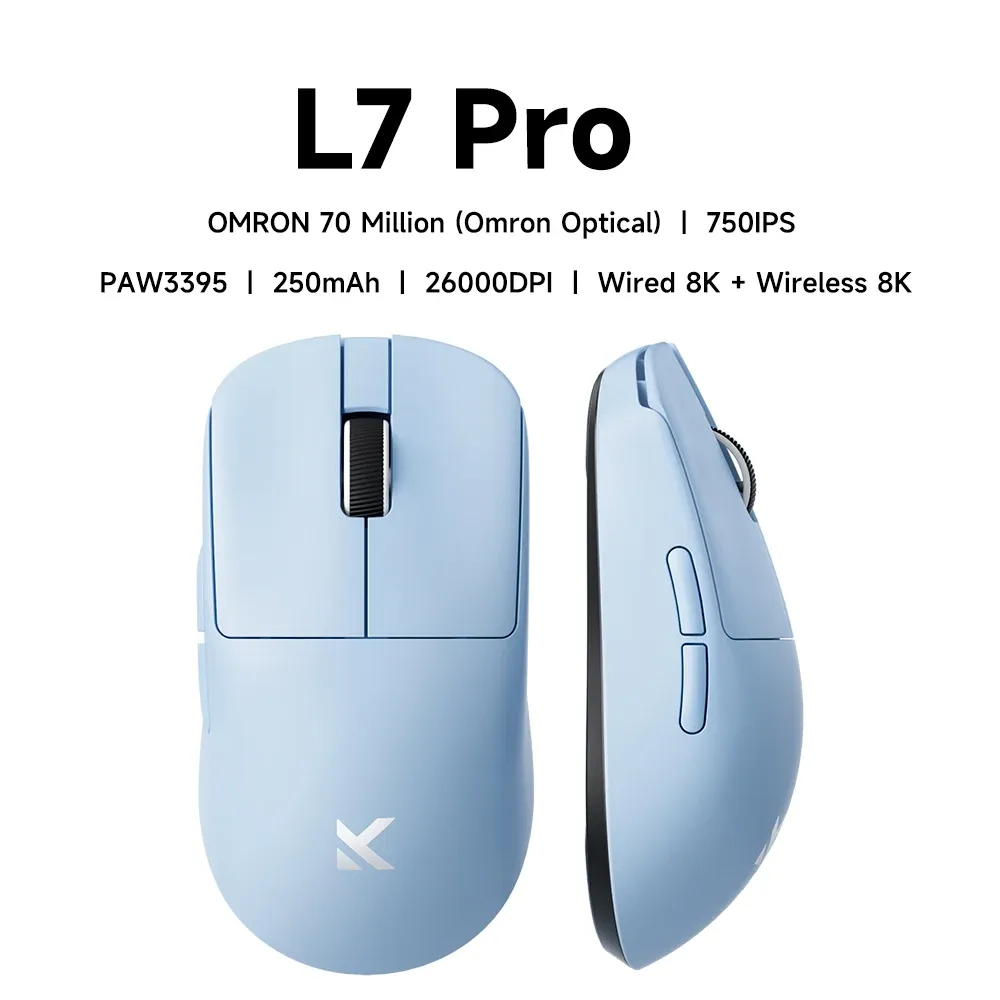 MCHOSE L7 Ultra Souris de jeu sans fil PAW3395, capteur 26K, taux de scrutation 8K, 39 g, ultra-légère, tri-mode 2.4 GHz / Bluetooth / filaire 9