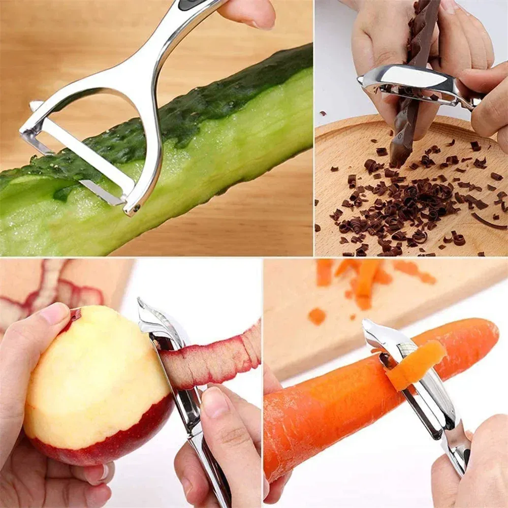 Éplucheur utilisé sur des fruits