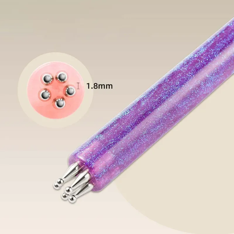 Stylo multi-usages en forme de fleur à 5 pétales pour nail art, stylo à strass pour ongles en acrylique, outils de marbrage et de dessin 5
