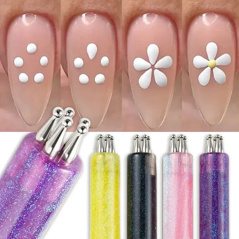 Stylo à points fleur à 5 pétales pour nail art, vue d'ensemble