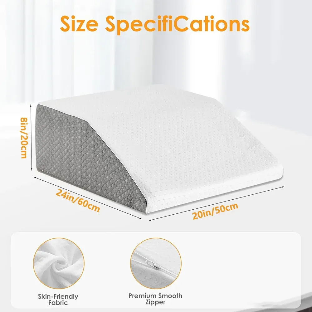 Oreiller pour jambes à mémoire de forme, coussin surélevé de 20 cm pour le repos et le sommeil, oreiller de positionnement pour dormir sur le côté 3