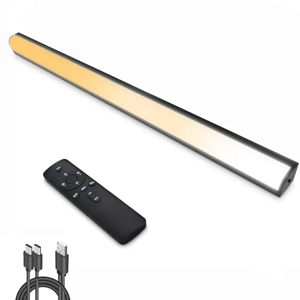 Éclairage sous-armoire rechargeable 30 cm et 50 cm, à 3 couleurs (CCT) et intensité variable, avec télécommande, pour cuisine, armoire et escalier 10
