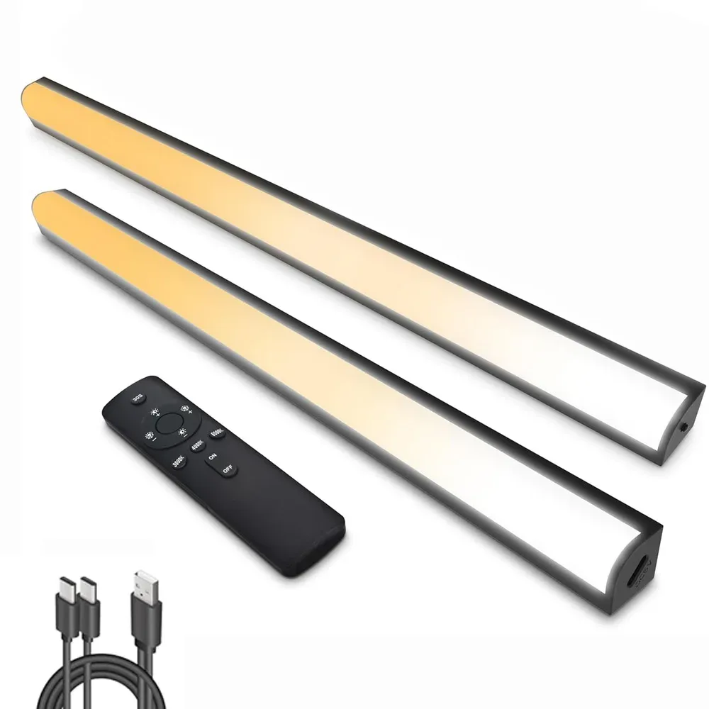 Éclairage sous-armoire rechargeable 30 cm et 50 cm, à 3 couleurs (CCT) et intensité variable, avec télécommande, pour cuisine, armoire et escalier 8