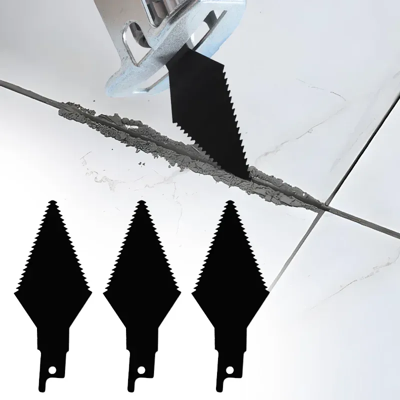 Lame de coupe à double tranchant en acier au carbone haute teneur, outil de retrait de coulis pour scie alternative, 3 pièces - Image 1