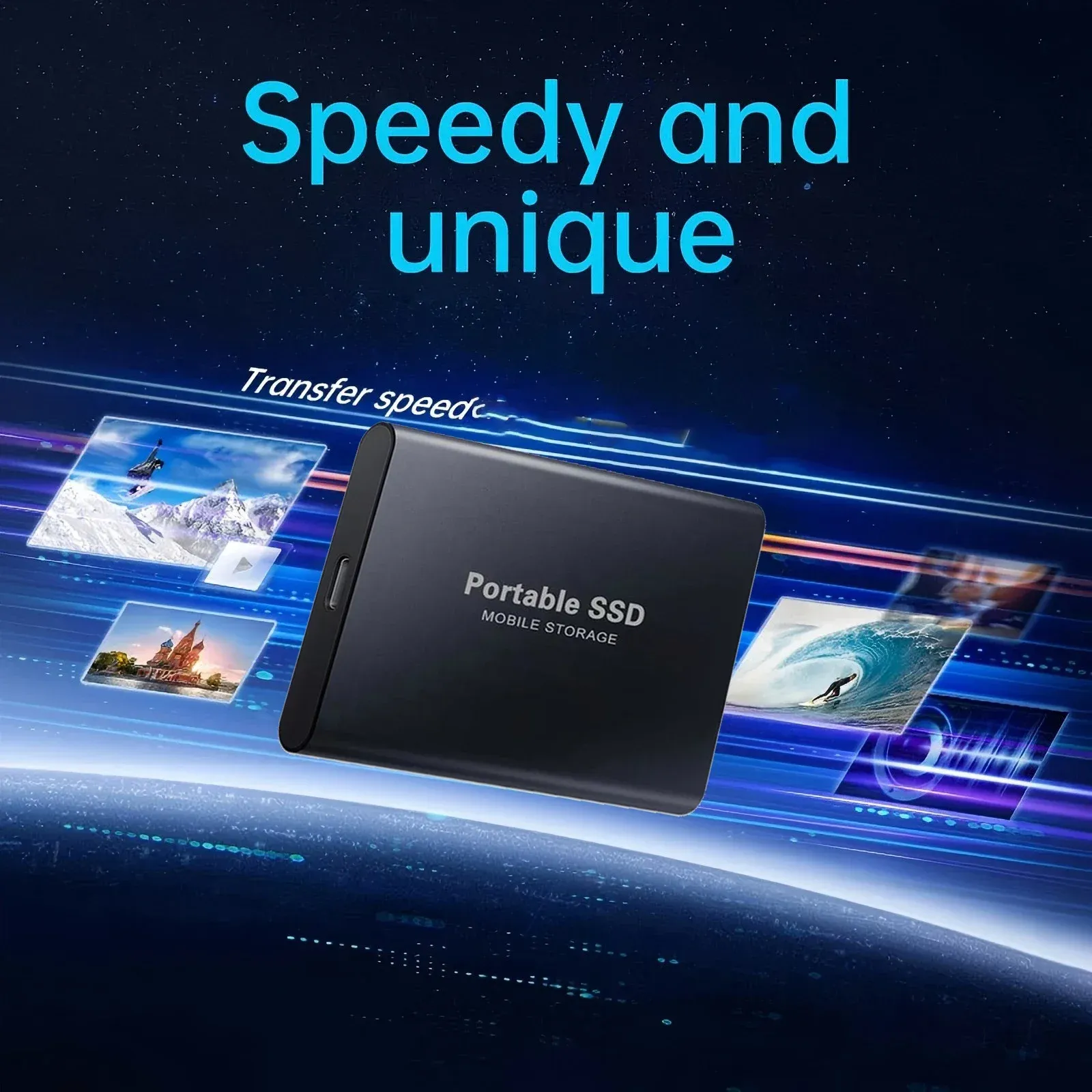 Disque SSD portable vue d'ensemble du design