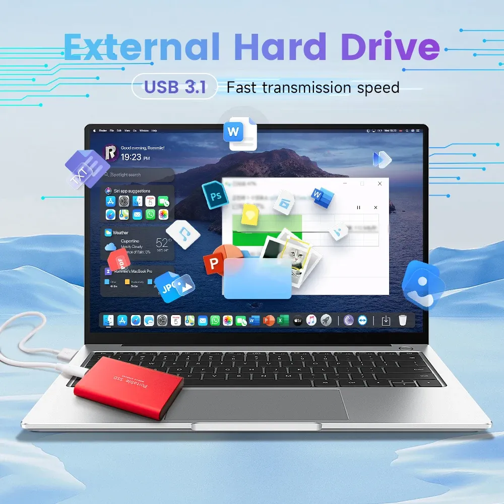 Disque SSD portable au design épuré en alliage d'aluminium