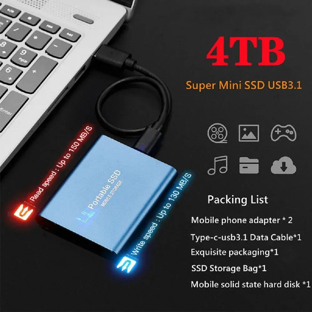 Disque SSD portable dans son environnement