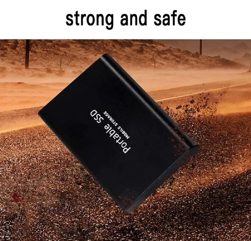 Disque SSD portable connecté à un ordinateur