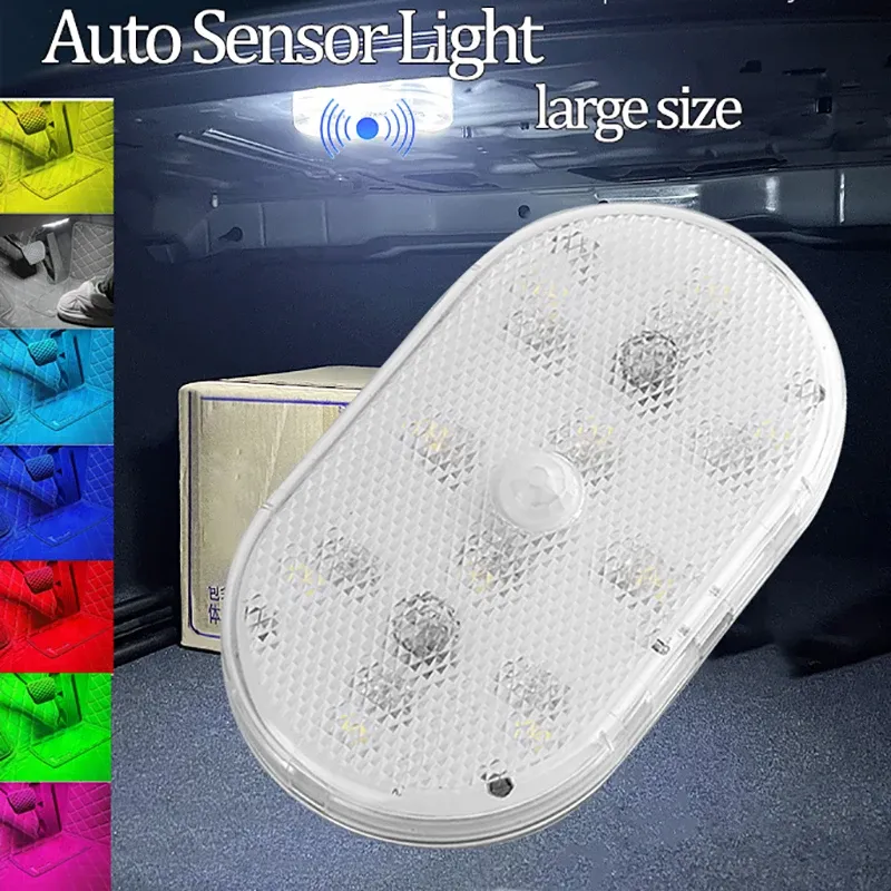 Lampe LED avec détecteur de mouvement, batterie 650 mAh, rechargeable par USB, détection automatique par induction, sans fil, pour coffre de voiture 1
