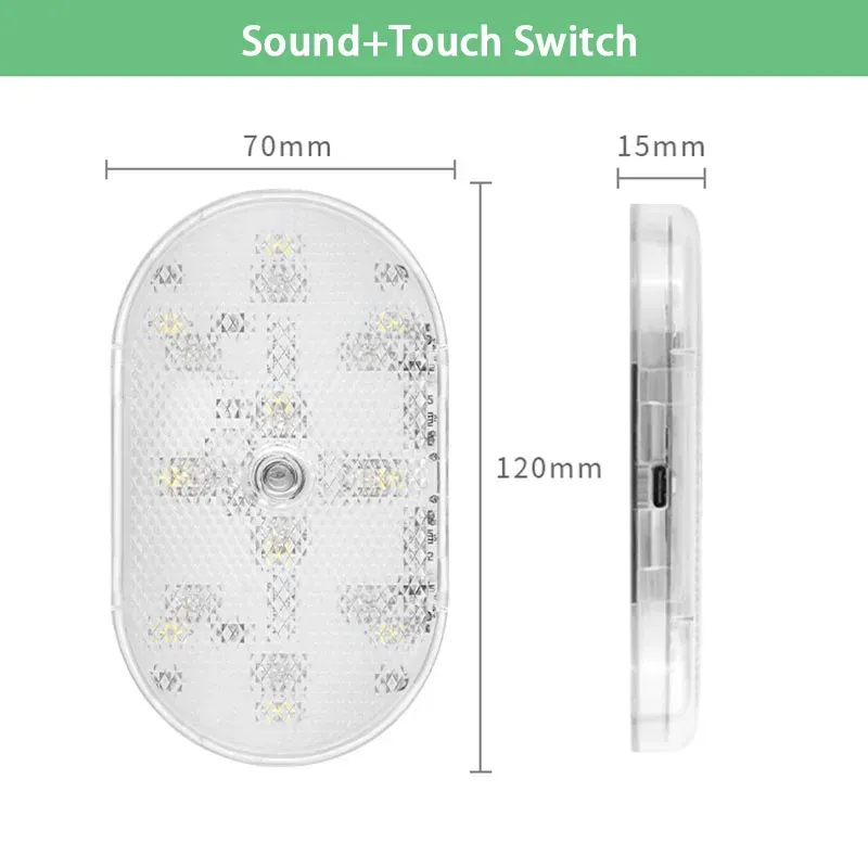 Lampe LED avec détecteur de mouvement, batterie 650 mAh, rechargeable par USB, détection automatique par induction, sans fil, pour coffre de voiture 7