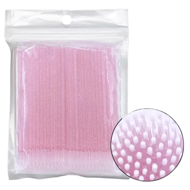 Brosses de nettoyage de cils, lot de 100, micro-cotons-tiges, brosses de maquillage à usage unique pour un nettoyage précis, outils de nettoyage beauté - Image 1