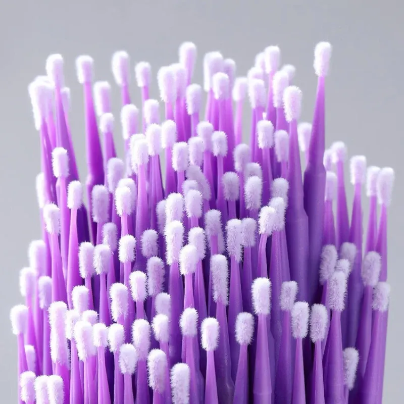 Brosses de nettoyage de cils, lot de 100, micro-cotons-tiges, brosses de maquillage à usage unique pour un nettoyage précis, outils de nettoyage beauté 4