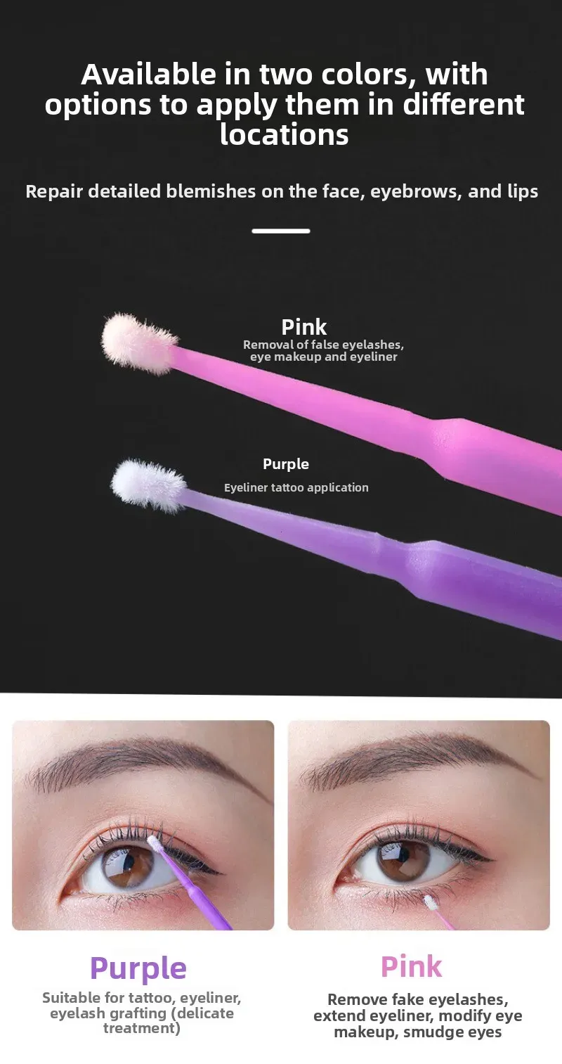 Brosse de nettoyage de cils en situation d'utilisation