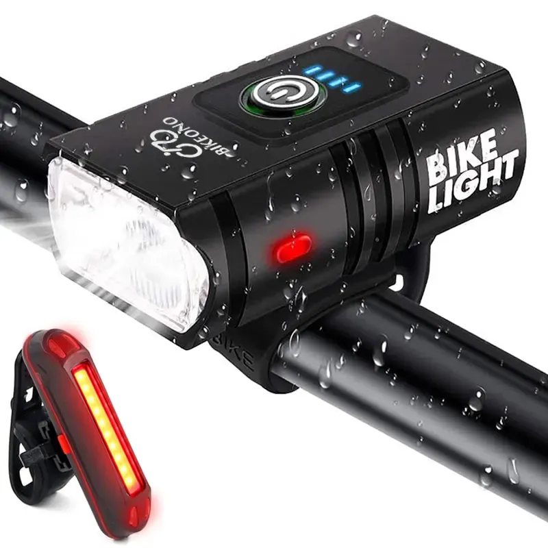 Lampe avant de vélo USB rechargeable, éclairage LED pour VTT