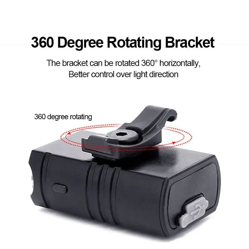 Lumière de vélo USB rechargeable, finition soignée
