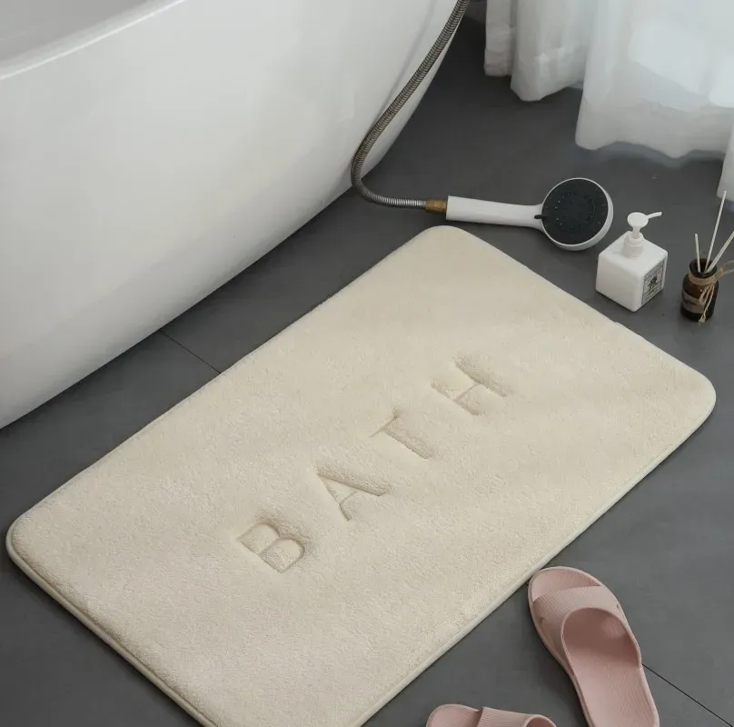 Tapis antidérapant en faux cachemire, mousse à mémoire de forme, polaire corail superabsorbant, tapis de sol pour cuisine, salon et salle de bain 7