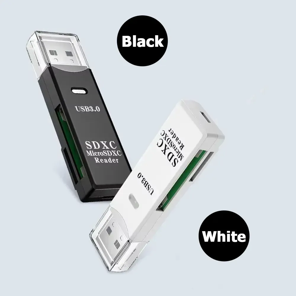 Lecteur de carte USB 3.0/2.0 haute vitesse, compatible TF et SD, pour ordinateur, tablette, appareil photo et ordinateur portable, multifonction 2 en 1 6