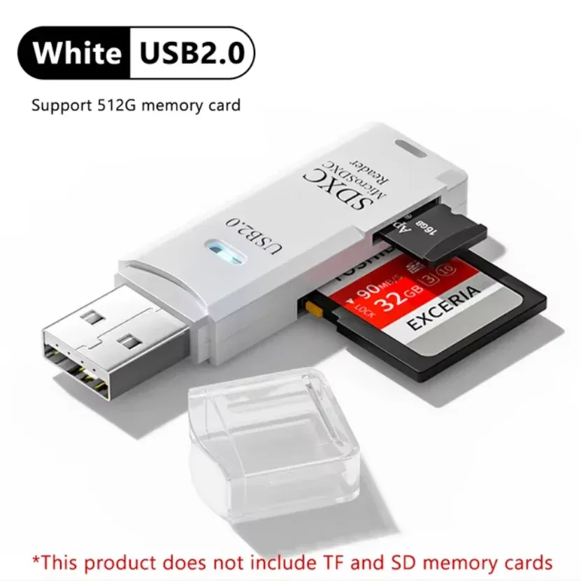 Lecteur de carte USB 3.0/2.0 haute vitesse, compatible TF et SD, pour ordinateur, tablette, appareil photo et ordinateur portable, multifonction 2 en 1 7