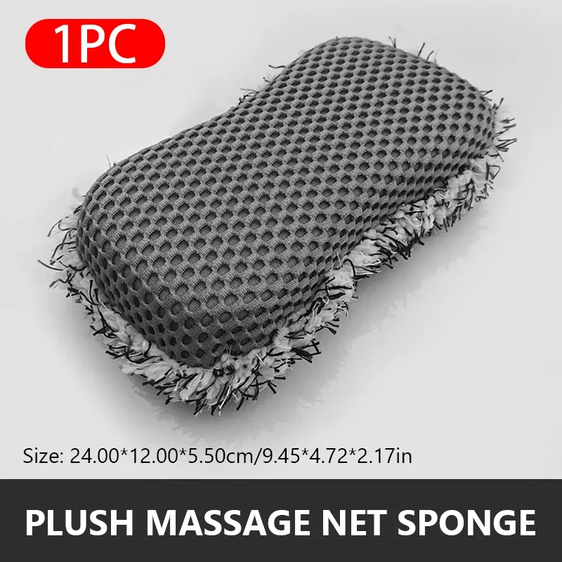 SEAMETAL Éponge de Lavage Automobile en Microfibre Double Face Sans Rayures, avec Brosse de Nettoyage de Roue et Dépoussiéreur 7