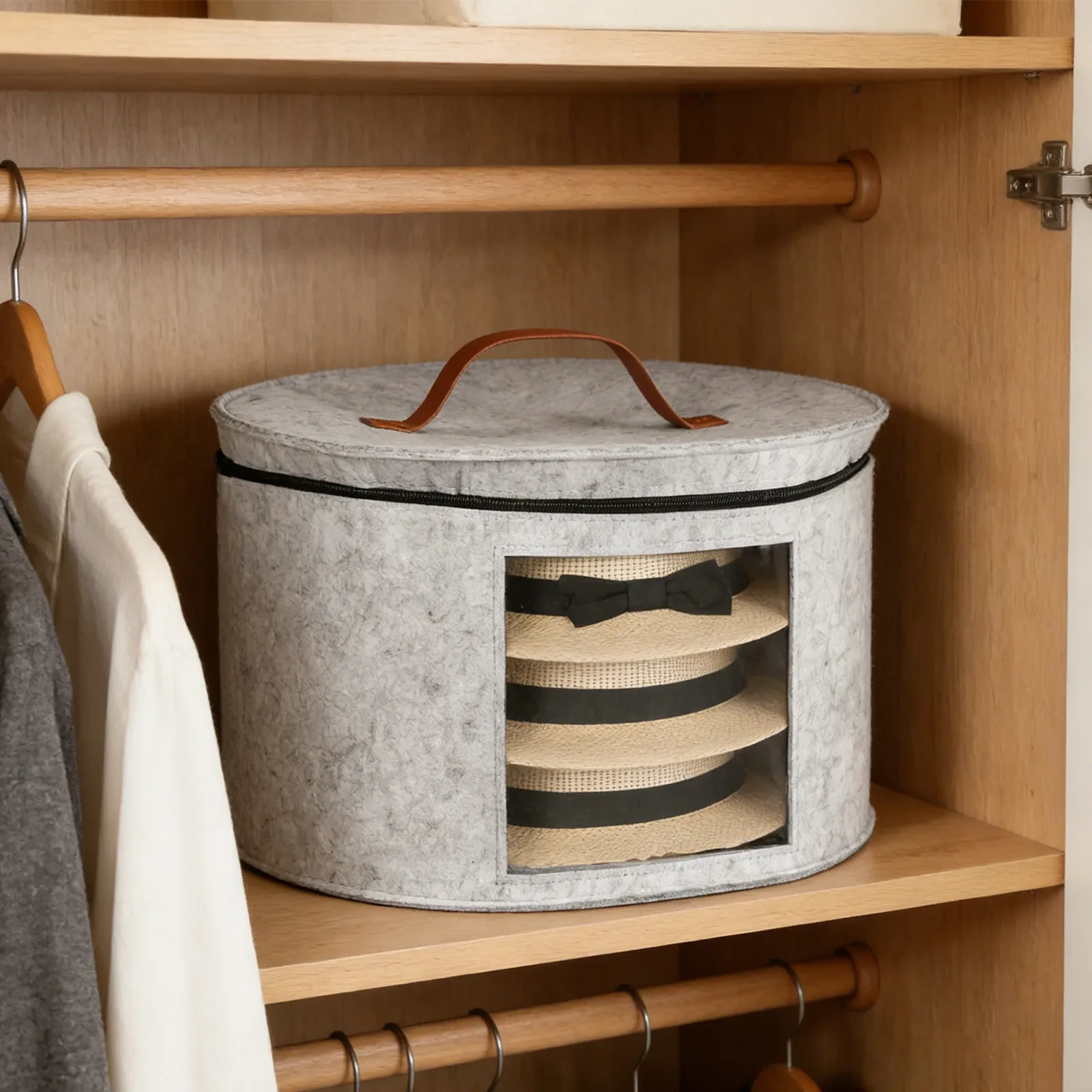 Boîte de rangement pour chapeaux, couvercle transparent