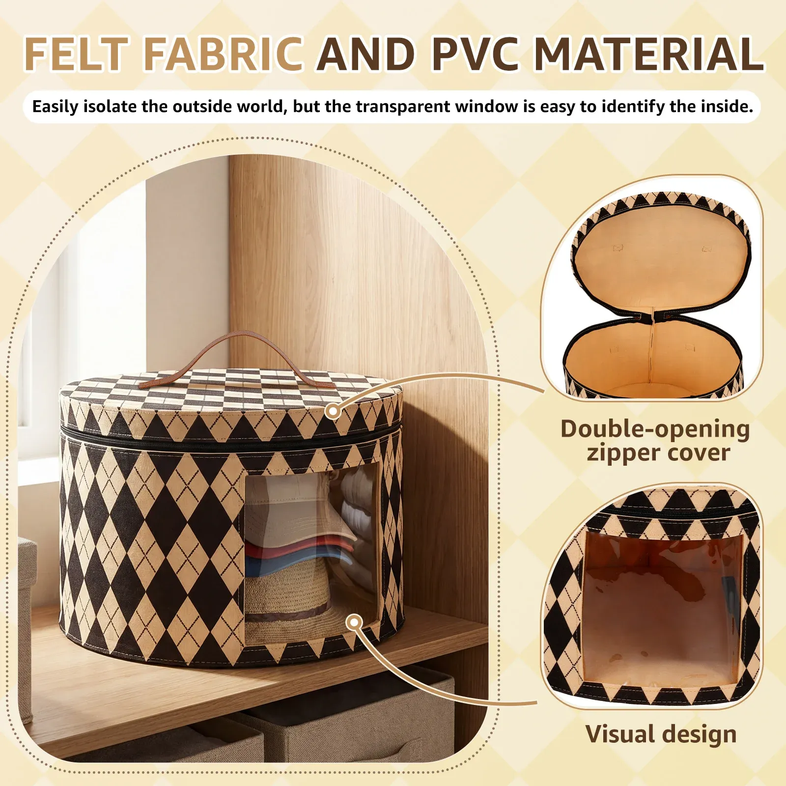 Boîte de rangement pour chapeaux, rangement de garde-robe