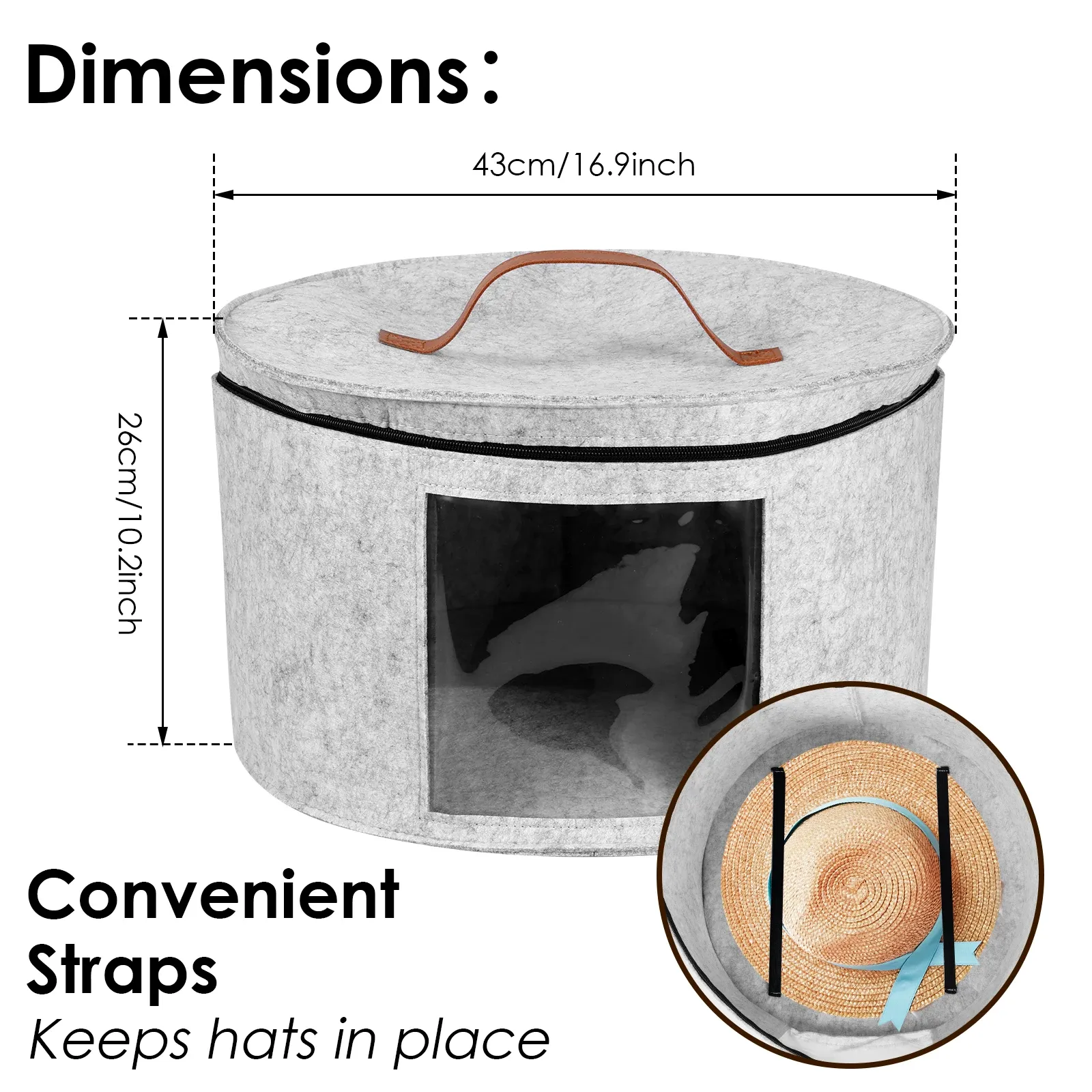 Boîte de rangement pour chapeaux, détail des finitions