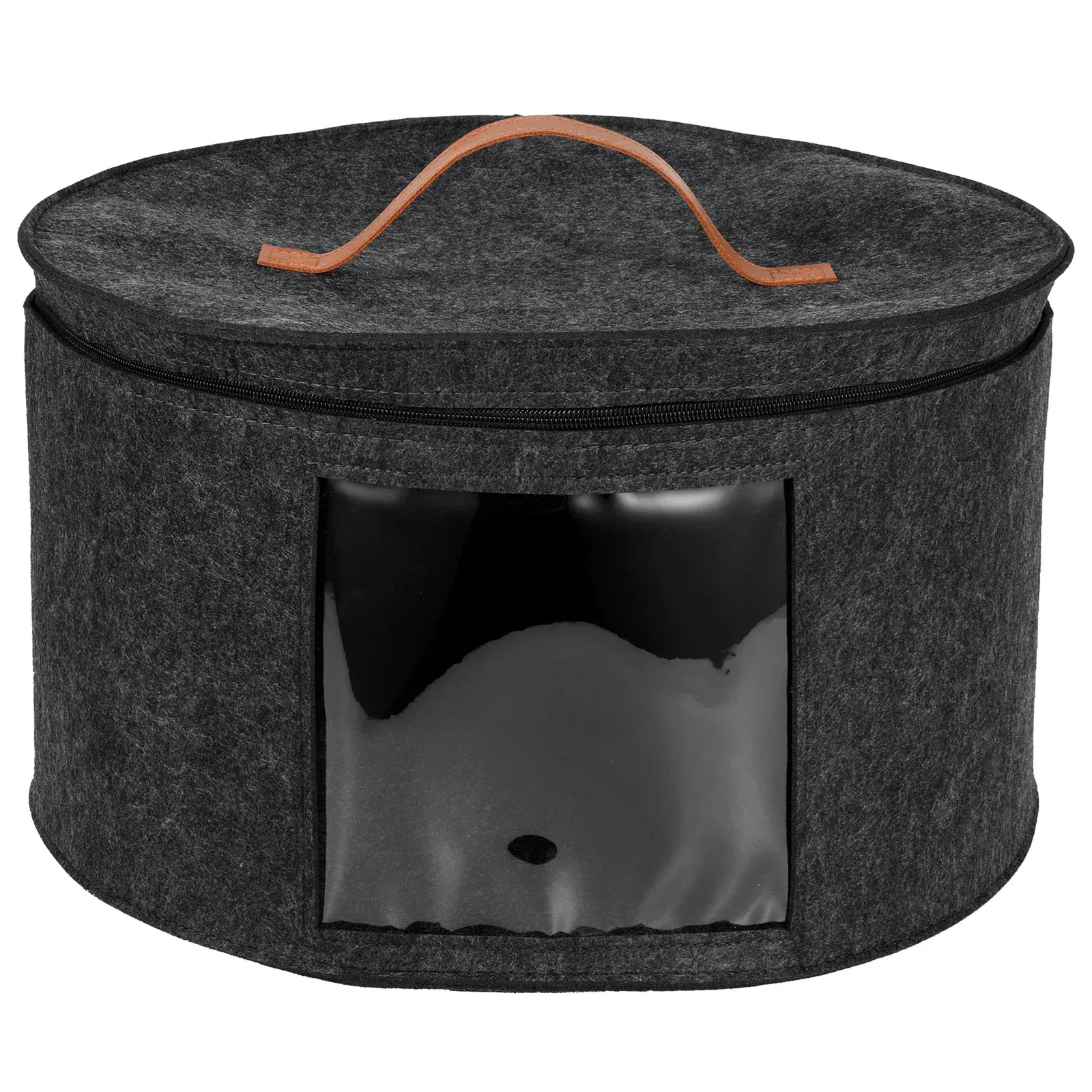 Boîte de rangement pour chapeaux, grande boîte circulaire pliable en feutre avec fermeture éclair, couvercle anti-poussière, boîte de voyage pour casquettes, organisateur de garde-robe 9