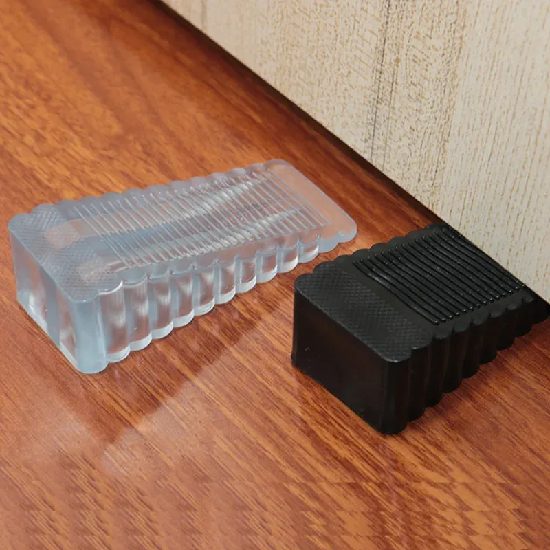 Butoir de porte en caoutchouc amovible sans perçage, cale antidérapante pour la protection des meubles 1