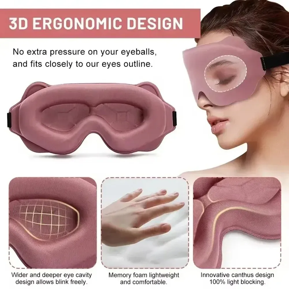 Masque de sommeil 6D occultant en mousse à mémoire de forme 2