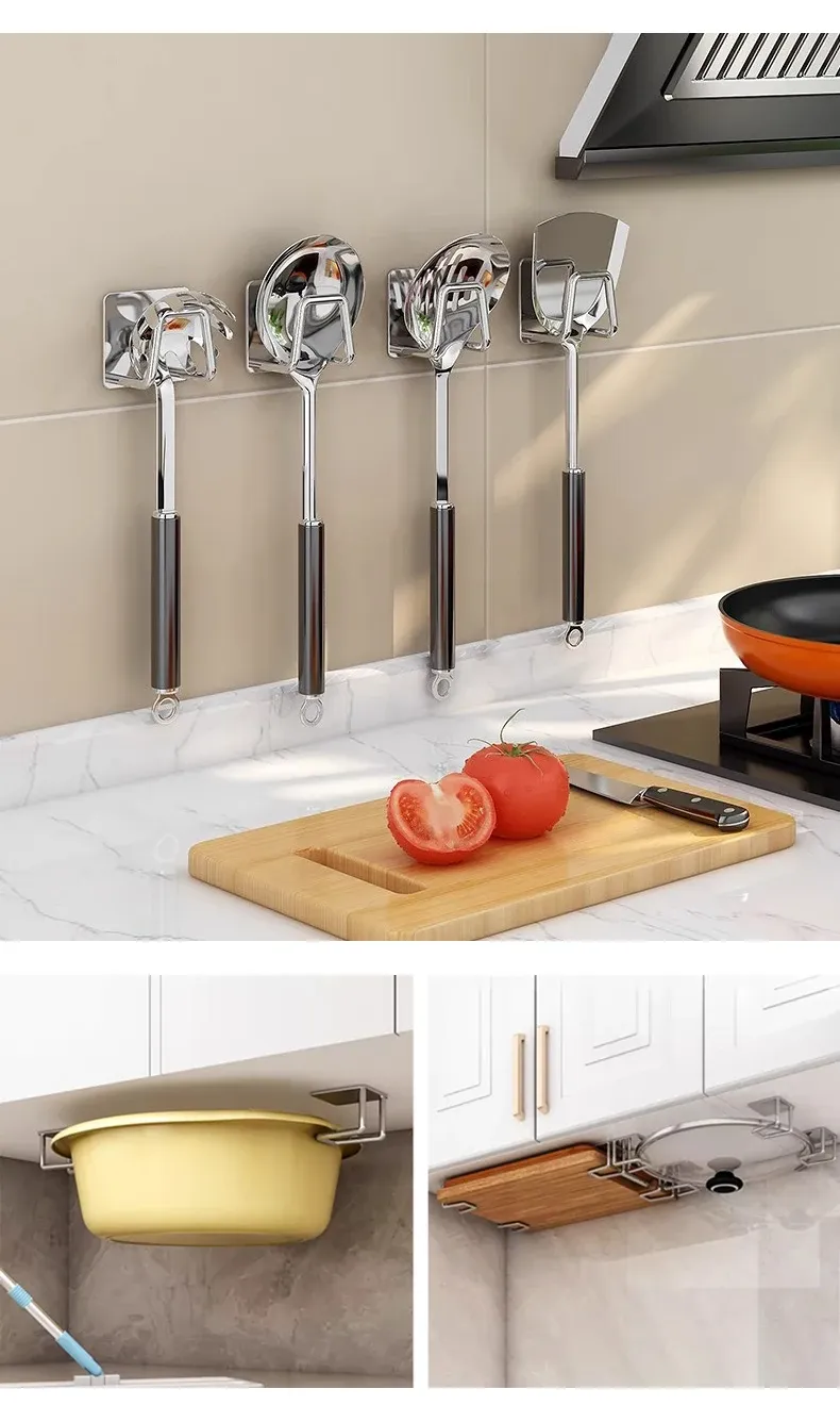 Rangement mural en acier inoxydable dans une cuisine moderne
