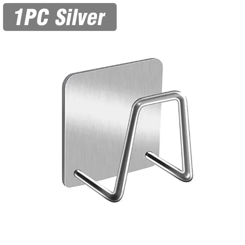 Support mural auto-adhésif en acier inoxydable pour évier de cuisine, porte-éponges, égouttoir, support pour planche à découper, organisateur de rangement 7