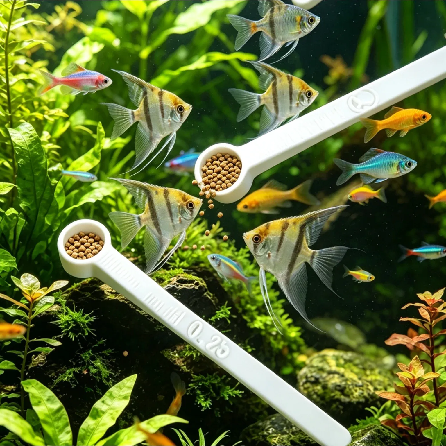 Cuillères doseuses de précision pour poissons d'aquarium (0,02 g / 0,1 g / 0,25 g) - Lot de 3 3