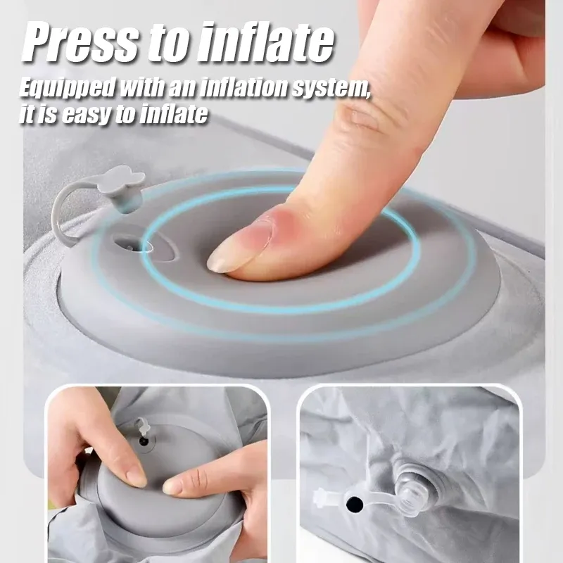 Oreiller gonflable de camping, portable et ultraléger, pour voyage, randonnée et sommeil, soutien cervical et lombaire 6